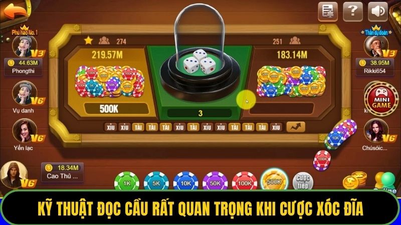 Kỹ thuật đọc cầu rất quan trọng khi cược xóc đĩa