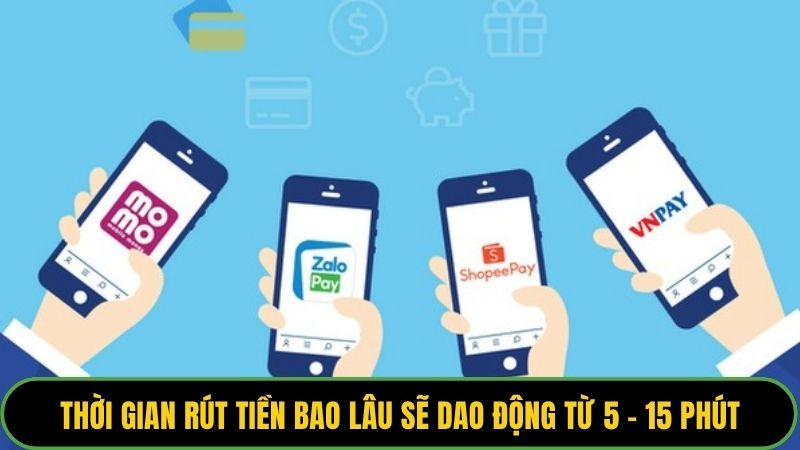 Thời gian rút tiền bao lâu sẽ dao động từ 5 - 15 phút