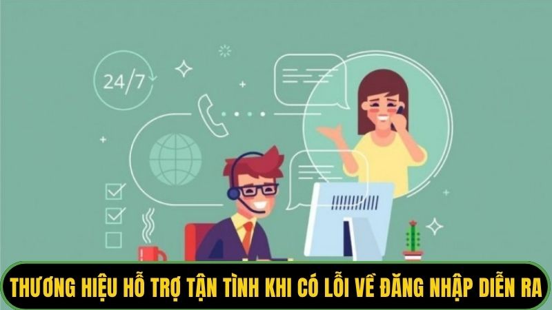 Thương hiệu hỗ trợ tận tình khi có lỗi về đăng nhập diễn ra