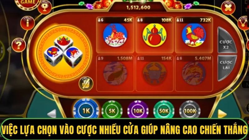 Việc lựa chọn vào cược nhiều cửa giúp nâng cao tỷ lệ chiến thắng